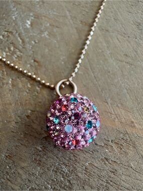 Authentic Hillberg & Berk Limited Edition Birthday Cake Sparkle Ball necklace.
